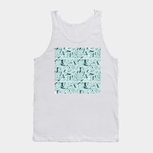 Boots and FeathersToile: Teal Tank Top